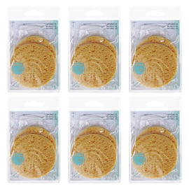 Basicare Natural Cellulose Sponge 7.5cm Bundle of 6 Gentle Face and Body