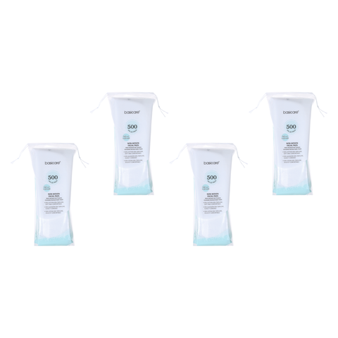 Basicare 4 Pack 500 Piece Thin Non Woven Facial Pads Value Pack