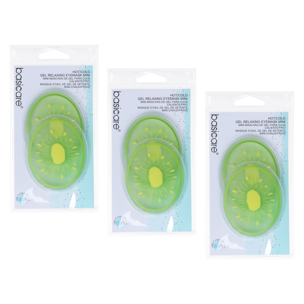 Basicare Hot Cold Soothing Mini Eye Gel Mask Cucumber 3 Pack Bundle