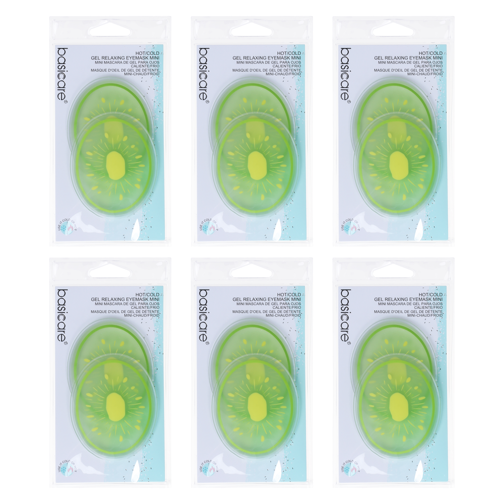 Basicare Hot Cold Mini Eye Gel Mask Cucumber Bundle of 6 for Puffy Eyes