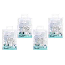 Basicare 2 Piece Travel Bottles 60ml 80ml Refillable Set 4 Pack with Stickers