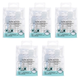 Basicare 2 Piece Travel Bottles 60ml 80ml Refillable Set Stickers Bundle of 5