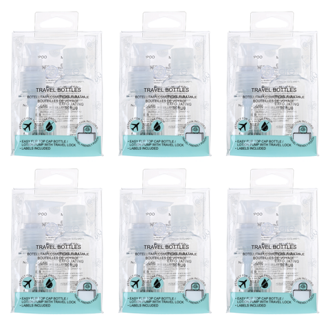 Basicare 2 Piece Travel Bottles 60ml 80ml Refillable Set Bundle of 6