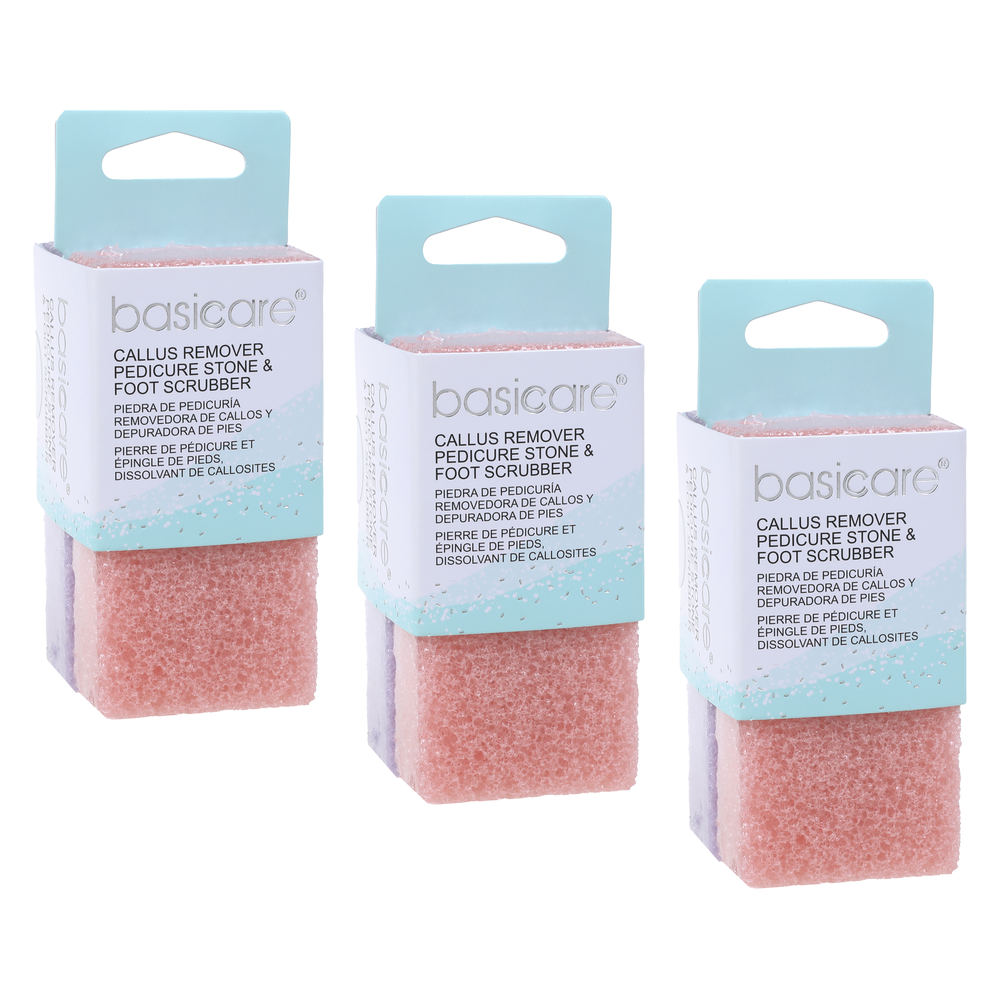 Basicare Pedicure Pumice Stone Pack of 3 Foot Care for Smooth Soft Skin