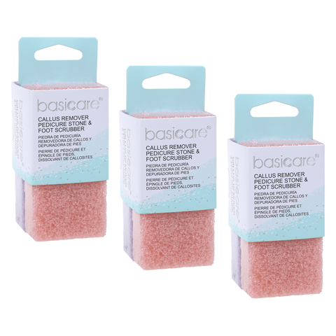 Basicare Pedicure Pumice Stone Pack of 3 Foot Care for Smooth Soft Skin