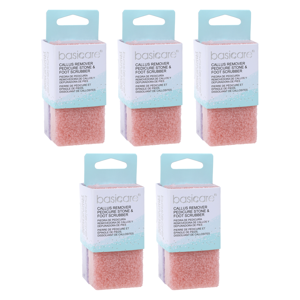 Basicare Pumice Stone Bundle 5 Pack Pedicure Foot Care Tool