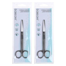 Basicare Stainless Steel Surgical Scissors Blunt and Sharp Blades x 2