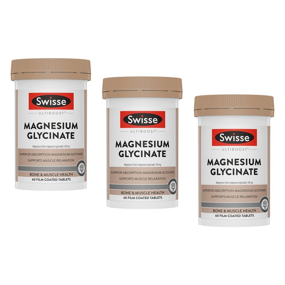 Swisse Ultiboost Magnesium Glycinate 60 Tablets Pack of 3