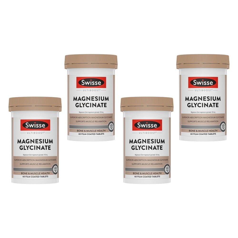 Swisse Ultiboost Magnesium Glycinate 60 Tablets Pack of 4