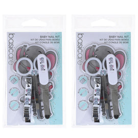 Basicare Baby Nail Kit 3 Piece Clipper File Scissors Safe Grooming Set x 2