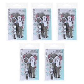 Basicare Baby Nail Kit 3pc Clipper File Scissors 5 Pack Bundle