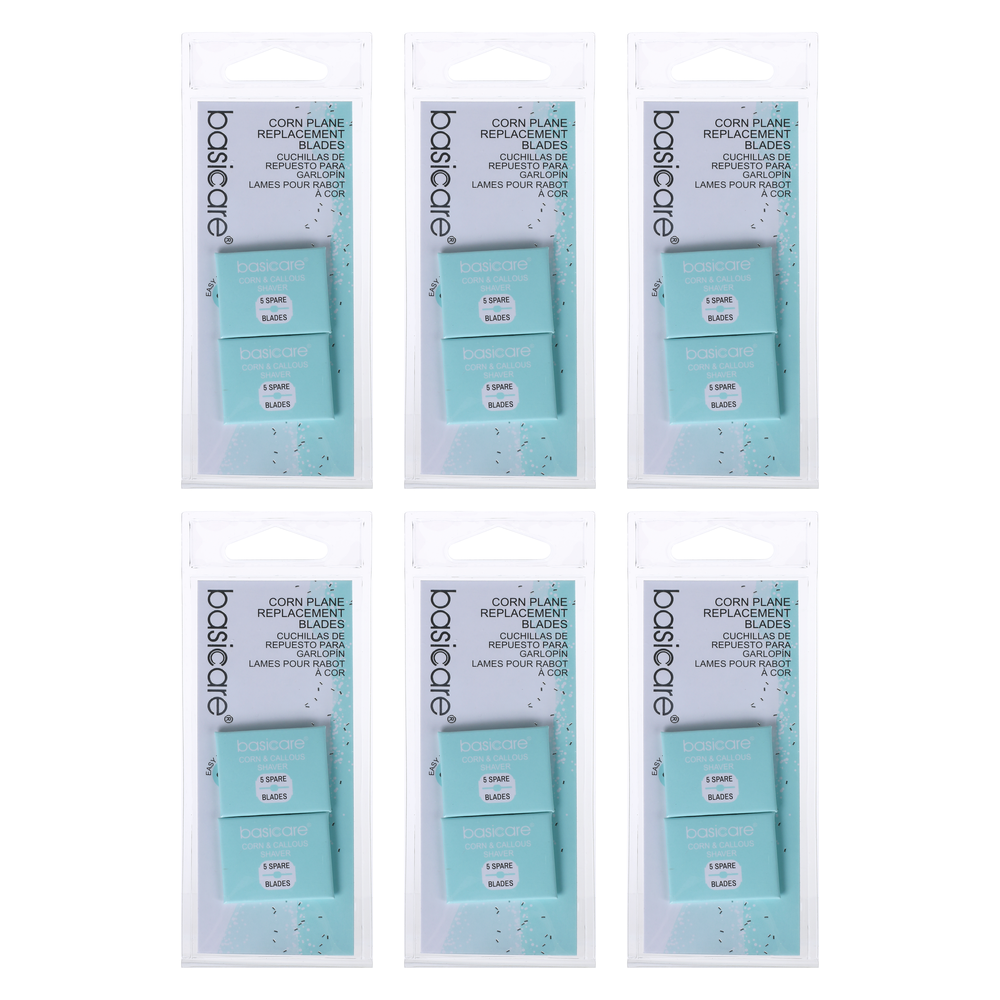 Basicare Cornplane Replacement Blades Bundle of 6 for Callus Corn Removal