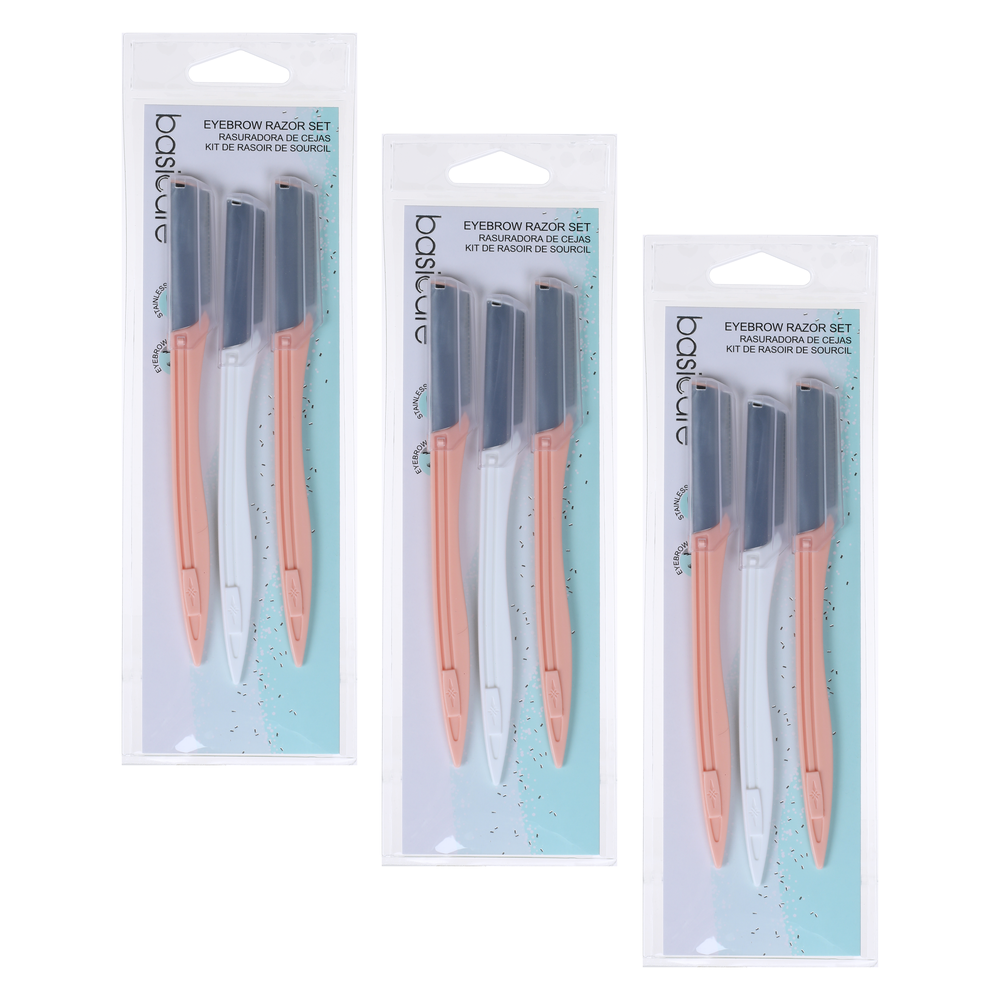 Basicare Eyebrow Razor 3 Pack Precision Grooming Bundle