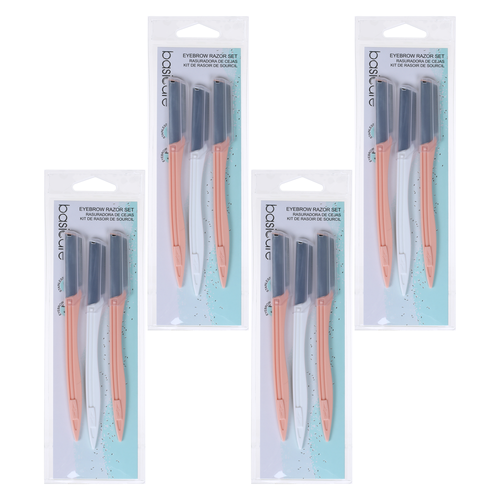 Basicare Eyebrow Razor Precision Grooming 4 Pack