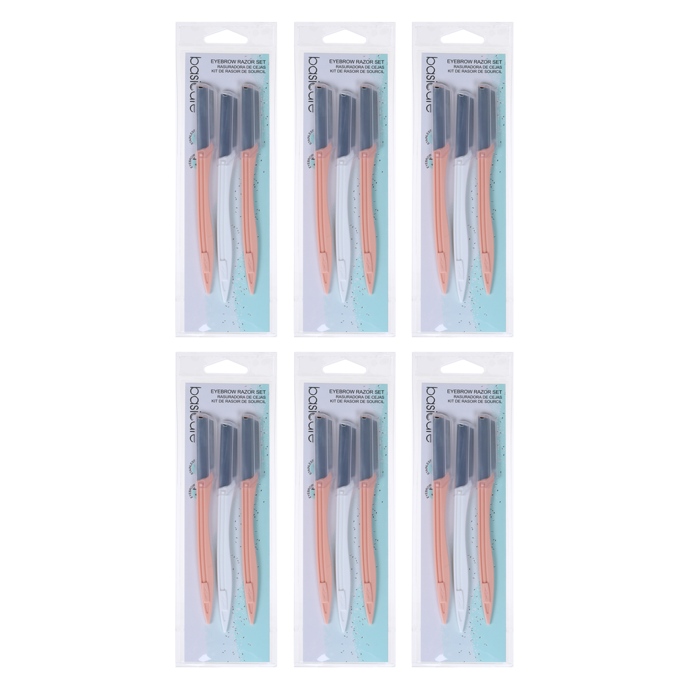 Basicare Eyebrow Razor Precision Grooming Bundle 6 Pack Smooth Brow Shaping