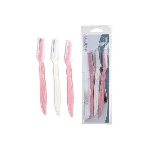Basicare Eyebrow Razor Precision Grooming 3 Pack for Smooth Brow Shaping