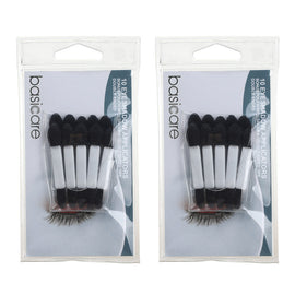 Basicare Eyeshadow Applicator 10 Pack with Single and Double End Tips x 2