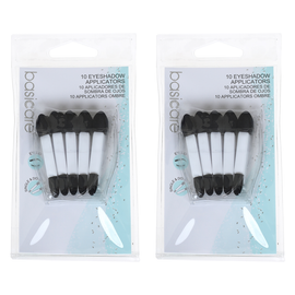 Basicare Eyeshadow Applicator 10 Pack with Single and Double End Tips x 2