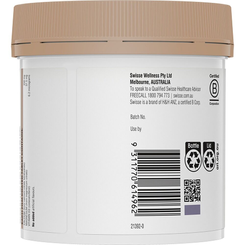 Swisse Ultiboost Magnesium, Calcium + D3 180 Tablets