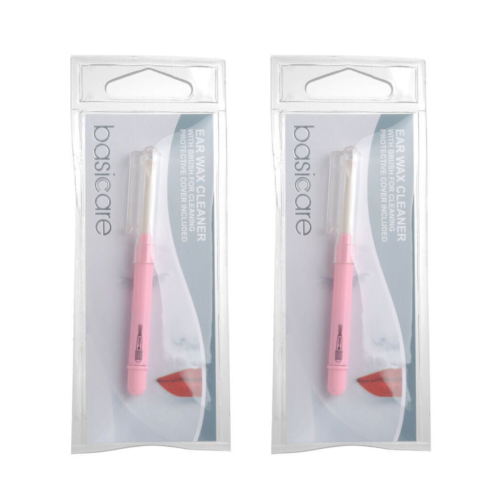 Basicare Earwax Remover Ear Pick with Brush and Cover x2