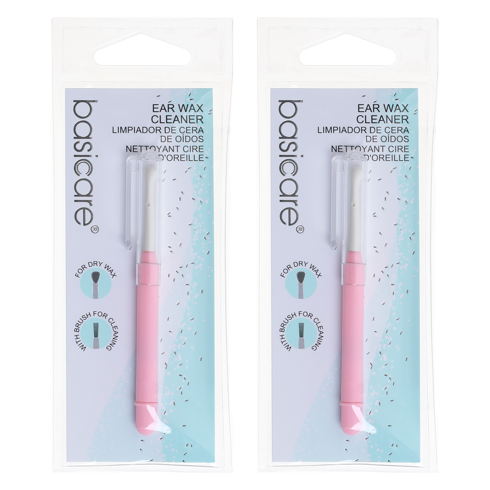 Basicare Earwax Remover Ear Pick with Brush and Cover x2