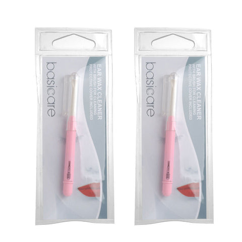 Basicare Earwax Remover Ear Pick with Brush and Cover x2