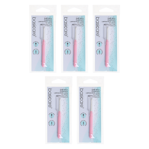 Basicare Earwax Remover Tool Bundle 5 Pack with Ear Pick Cleaner and Cover