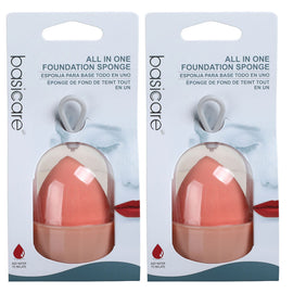 Basicare All In One Foundation Sponge Light Pink 2 Pack
