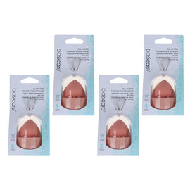 Basicare Bundle of 4 Foundation Sponge Light Pink Makeup Blending Tool