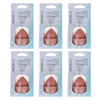 Basicare Bundle of 6 All In One Foundation Sponge Light Pink Makeup Blender