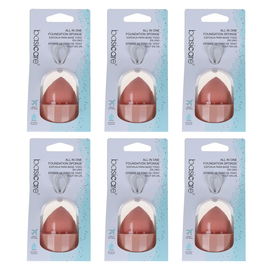 Basicare Bundle of 6 All In One Foundation Sponge Light Pink Makeup Blender