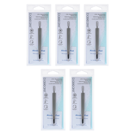 Basicare 2 in 1 Blackhead Remover Slant Tip Tweezers Bundle of 5