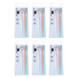 Basicare Eyebrow Razor Stainless Steel with Groomer 2 Pack Bundle of 6