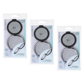 Basicare 3 Pack Duo Magnifying 2 Sided Compact Folding Cosmetic Mirror