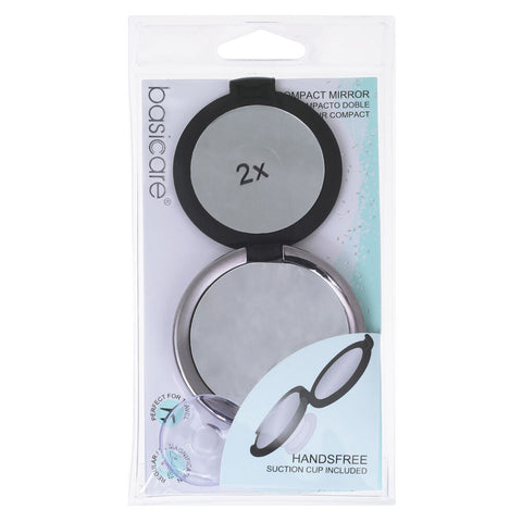 Basicare Duo Magnifying Compact Mirror 2 Sided Portable Folding Cosmetic Mirror