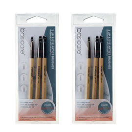 Basicare 3 Piece Lip and Eye Artist Makeup Brushes Set 13cm Nylon Bristles x 2