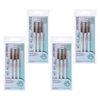 Basicare Bundle of 4 3 Piece Lip and Eye Brush Set 13cm Nylon Bristles