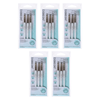Basicare 3 Piece Lip and Eye Brush Set 13cm Nylon Bristles 5 Pack