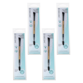 Basicare 2in1 Brow Brush 14cm Bundle of 4 Angled Brush Brow Comb