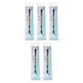 Basicare 2in1 Brow Brush 14cm Bundle of 5 Angled Brush and Comb