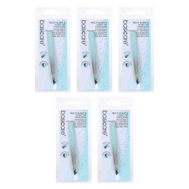 Basicare Slant Tip Rubber Tweezer Purple 9cm Bundle of 5