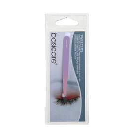 Basicare Slant Tip Gradient Rubber Tweezer Purple 9cm Precision Grip