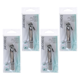 Basicare Ergonomic Rotary Nail Clipper Handled Design Bundle of 4