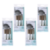 Basicare 3 Piece Makeup Brush Set with Foundation Sponge Bundle 4 Pack