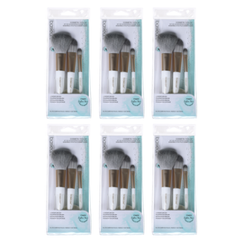 Basicare 3 Piece Makeup Brush Set with Foundation Sponge Bundle of 6
