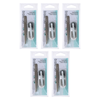 Basicare 2 Piece Tweezer Set Bundle of 5 Stainless Steel Slant Tip Tweezers