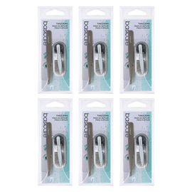 Basicare 2 Piece Tweezer Set Bundle of 6 Eyebrow Shaping Hair Removal