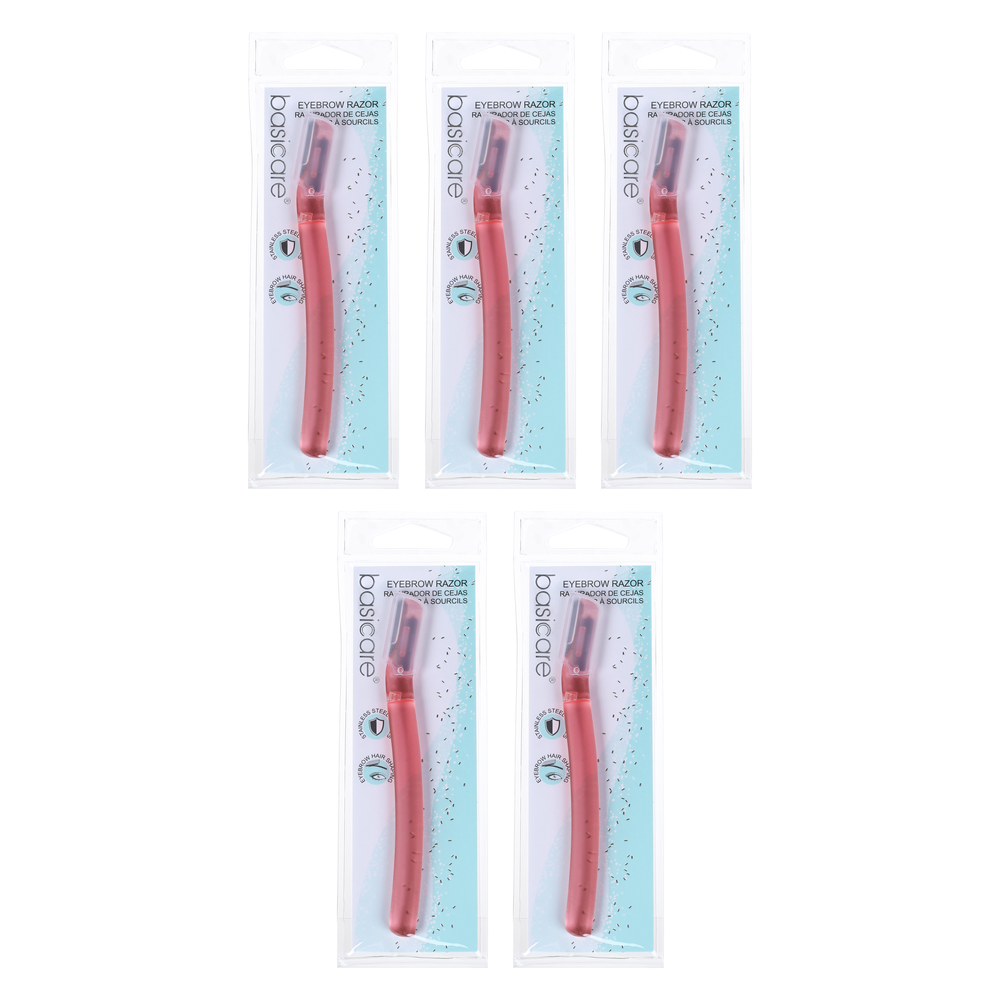 Basicare Eyebrow Razor Stainless Steel Blade 5 Pack Precision Shaping