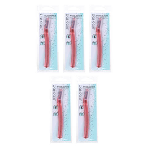 Basicare Eyebrow Razor Stainless Steel Blade 5 Pack Precision Shaping