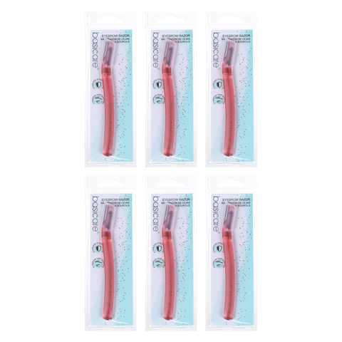 Basicare Eyebrow Razor Stainless Steel Bundle of 6 Precision Shaping